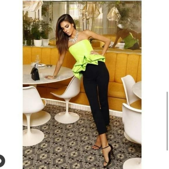 NWT ZARA LIMITED EDITION VOLUMINOUS TOP NEON GREEN XS BLOGGER’S FAVORITE - Picture 4 of 12